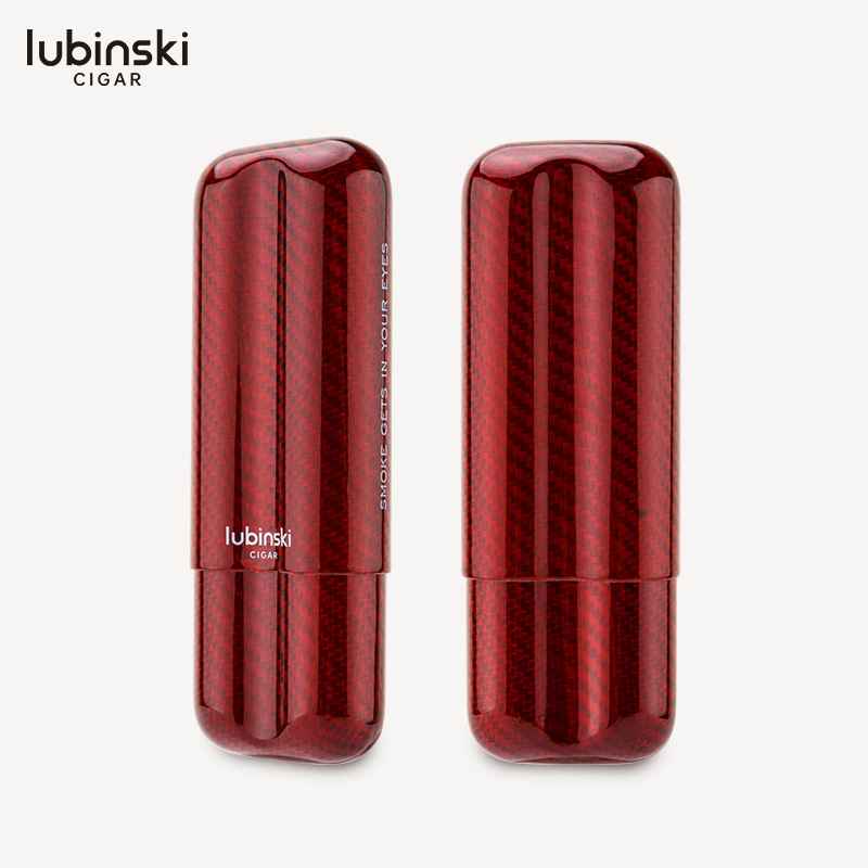 Ống đựng cigar carbon 2 điếu Lubinski YJA-70003